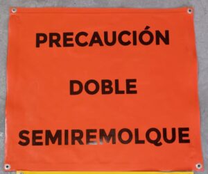 lona de precaucion doble semiremolque naranja